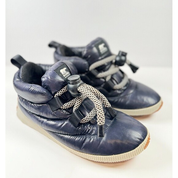 Sorel Out N About Puffy Lace Boots Womens Blue Ankle Insulated Winter Size 11 - Picture 1 of 7